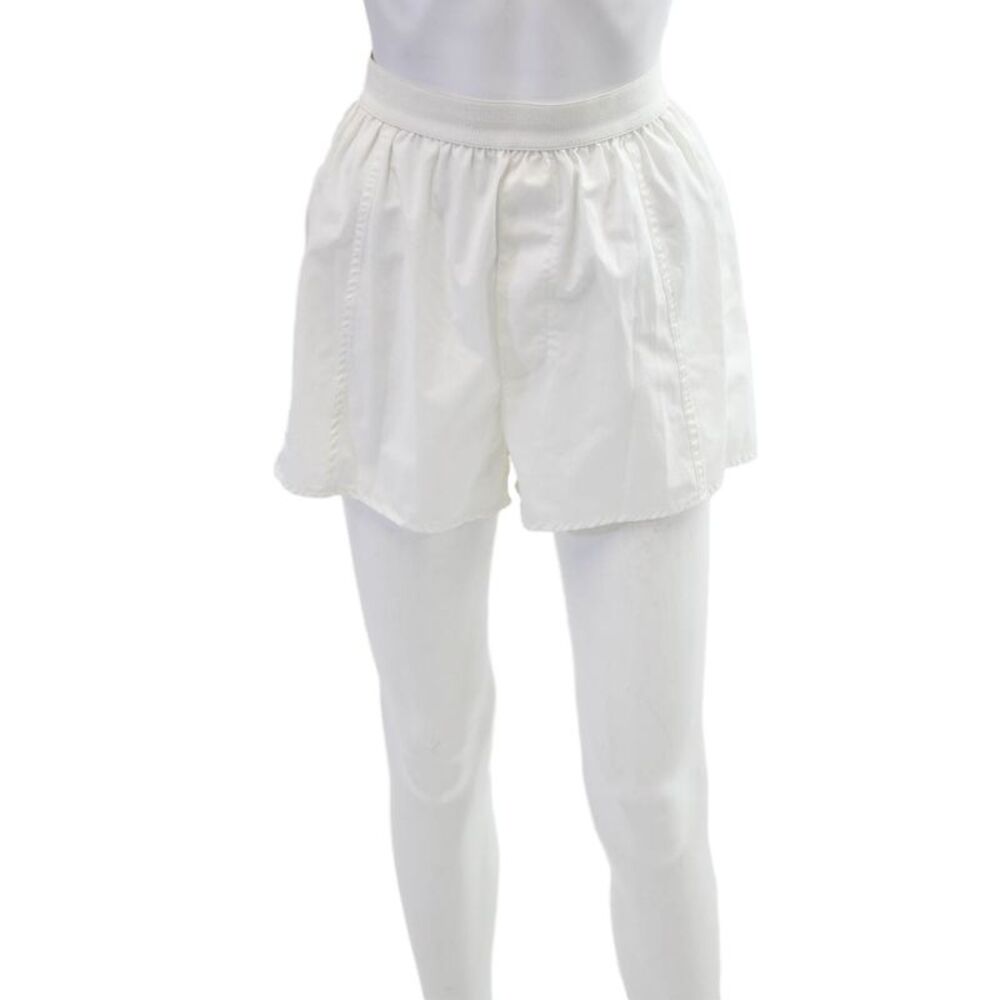 Riley Womens Elastic Waistband High Rise Short Shorts White Cotton Size Small